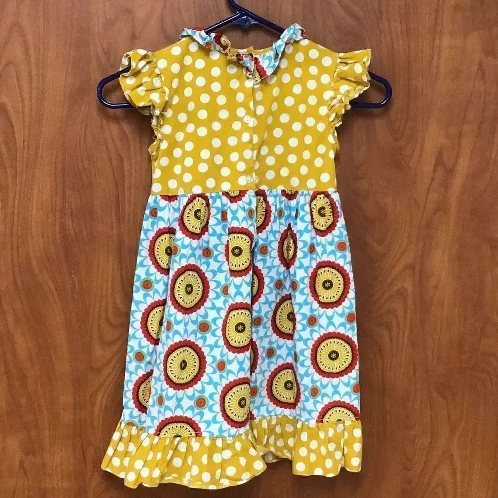 Super cute little girls, dress, polkadot and floral print size 6 by Sage & Lilly